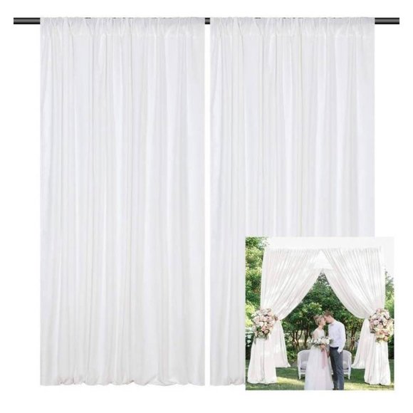 10 x 10 Feet White Backdrop Fabric Photo Background Wedding Panels - Picture 1 of 4